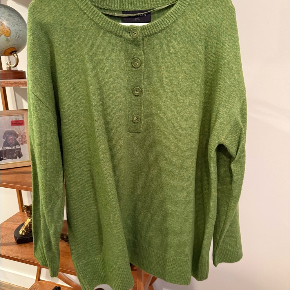Lane Bryant Green Button-Up Sweatshirt